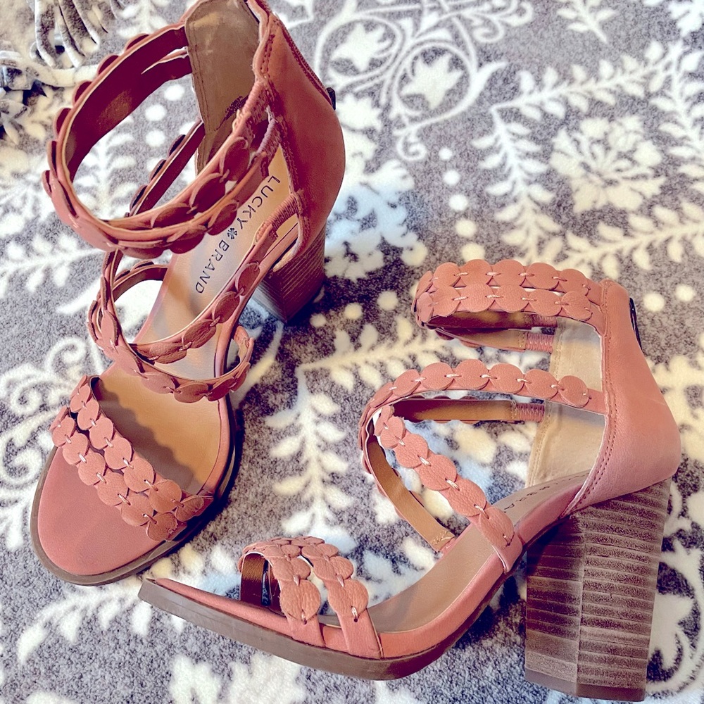 Lucky Brand strapped block heels
